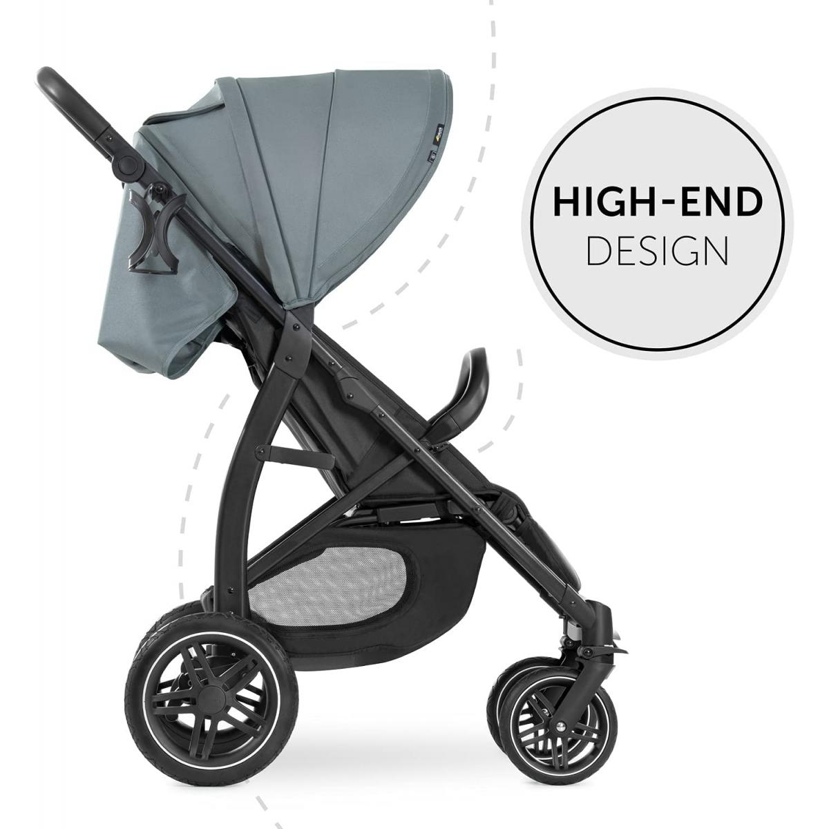 Poussette de courses Rapid 4D Jungle Green couleur unique, HAUCK