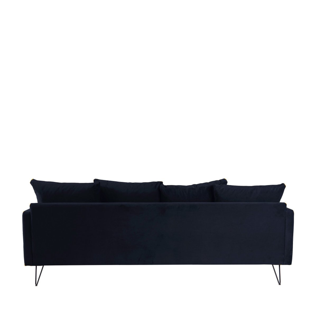Canapé convertible 3 places en velours pieds épingles noirs- VILLABON bleu marine, DRAWER