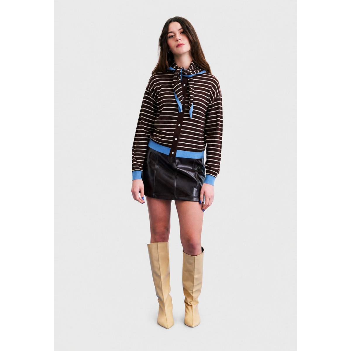 Set De Cardigan-echarpe Kastro KASTRO marron glace, FRNCH