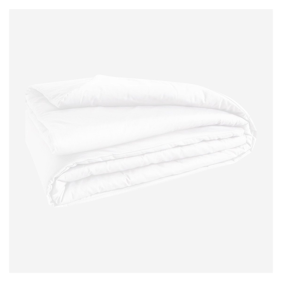 Housse de couette en satin de coton ALEXANE blanc, HABITAT