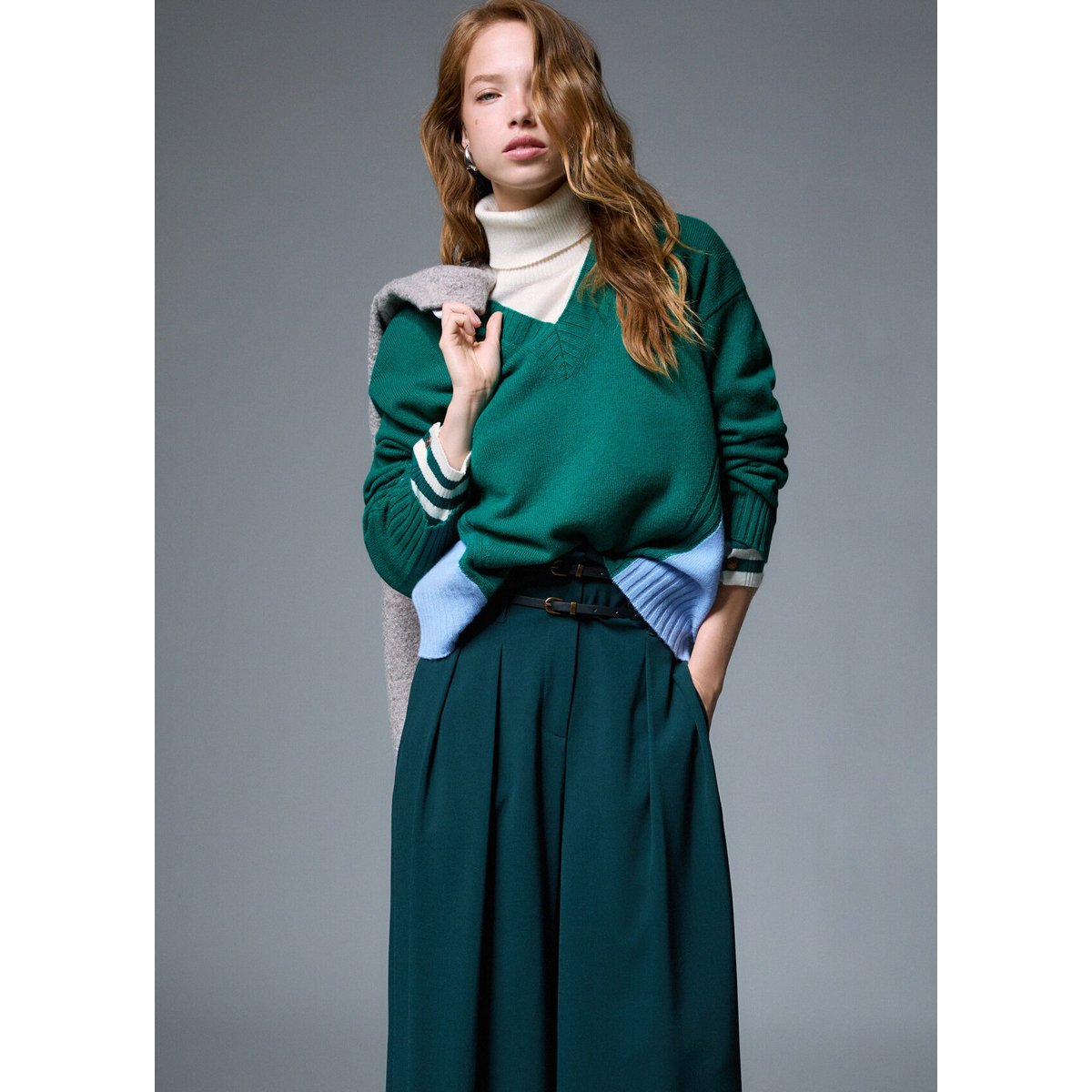 Maille color block en laine vert, LIU JO