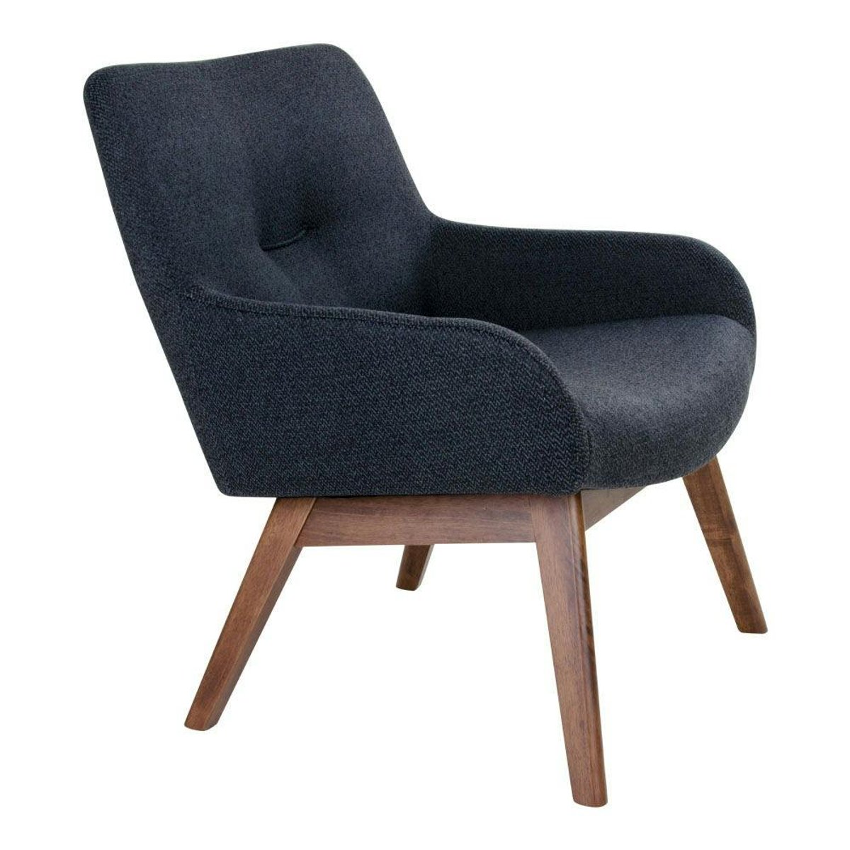 Fauteuil vintage en tissu BERLIN bleu foncé, PIER IMPORT
