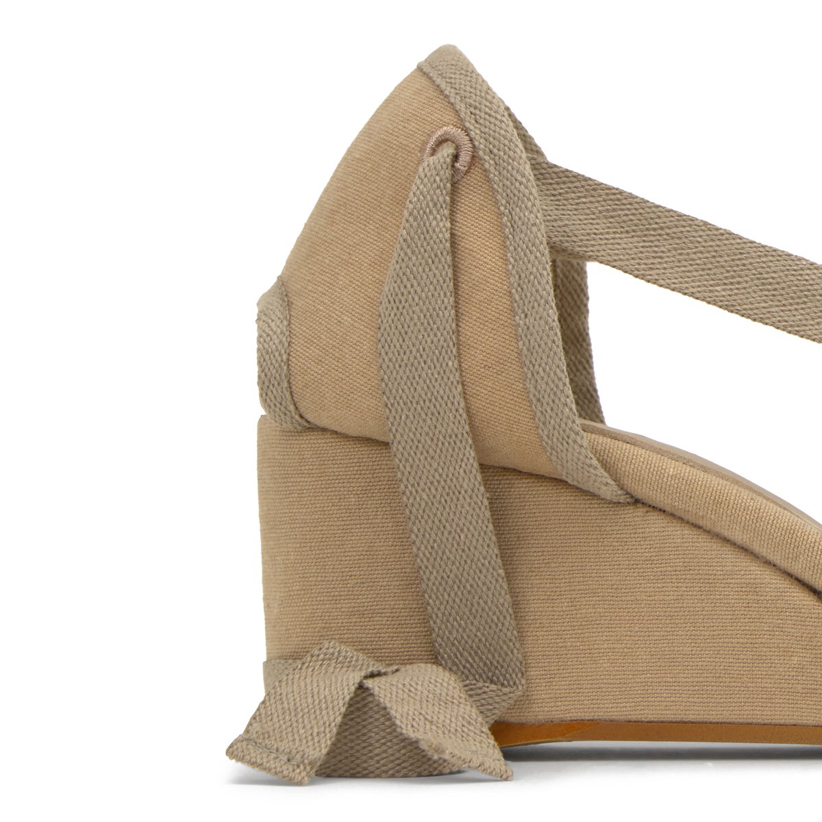 Espadrilles compensées en coton à lacets CORCEGA LIGHT PLATFORM sable, CASTANER