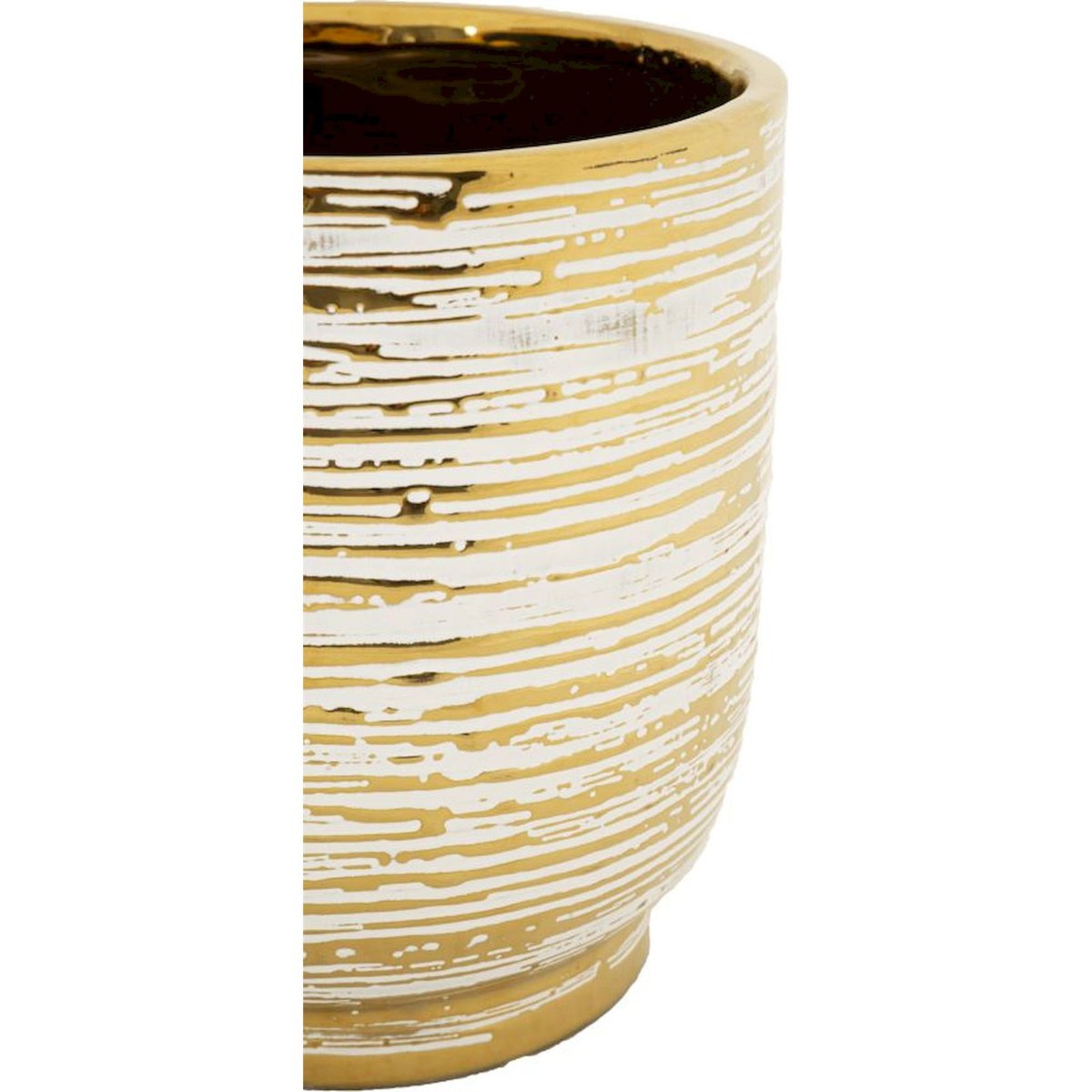 Lot de 2 vases en céramique reliefs GLAM blanc et or, RECOLLECTION