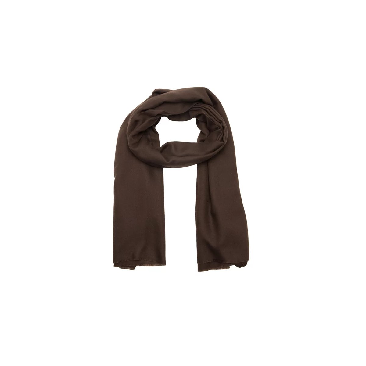 Foulard bords effilochés chocolat, MANGO