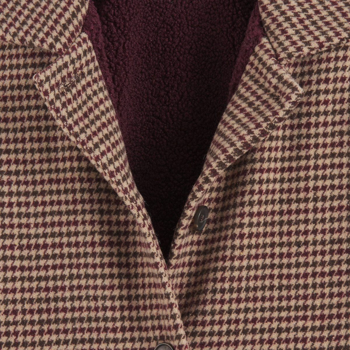 Cappotto a quadri, foderato in pile a quadri, LA REDOUTE COLLECTIONS