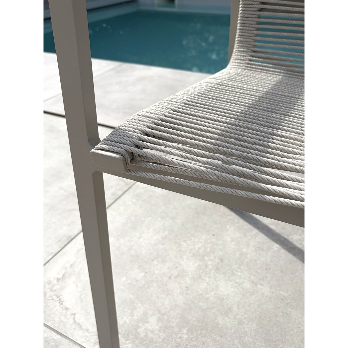 Lot de 2 fauteuils de jardin en aluminium et corde tissée MEXICO grège, DCB GARDEN