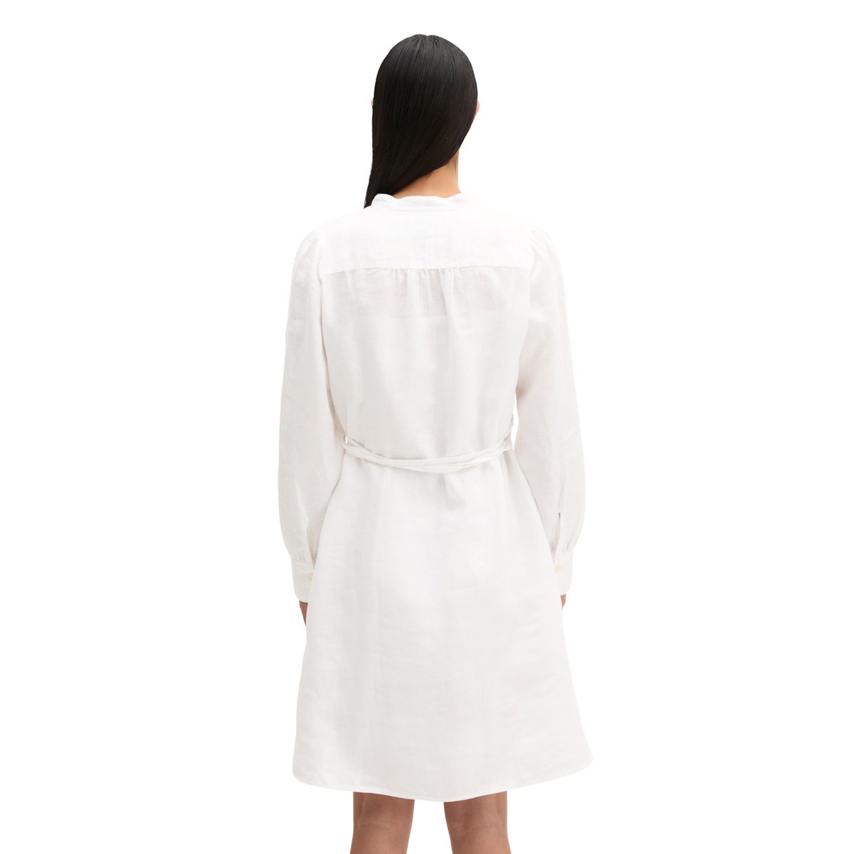 Robe en lin loose avec bandeau à la taille blanc, MARC O'POLO