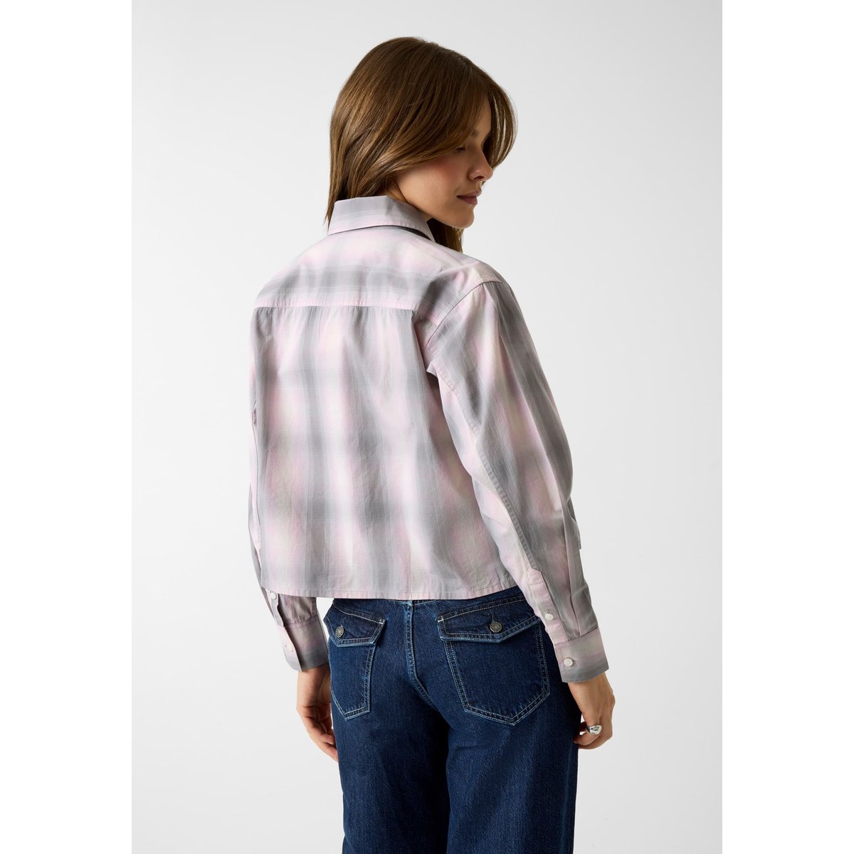 Chemise Imprimée Raccourcie gris multi, GUESS
