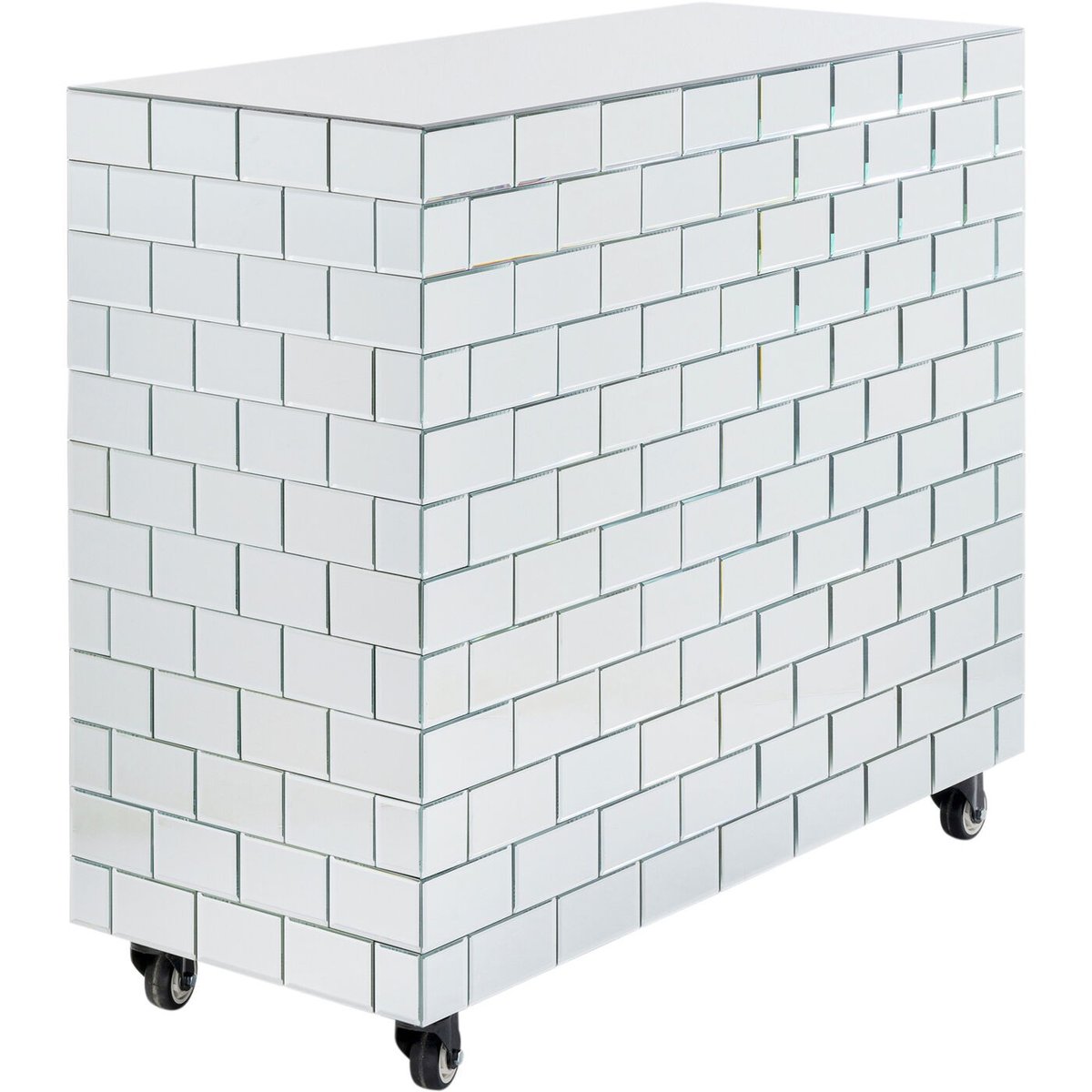 Bar briques en verre miroir, SOLEA argent, KARE DESIGN