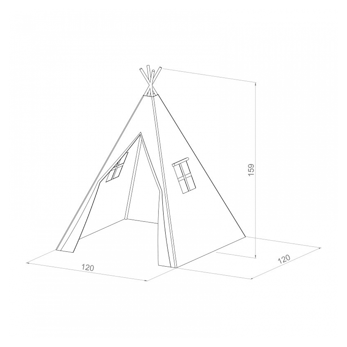 Alba Tipi tente couleur unique, SUNNY