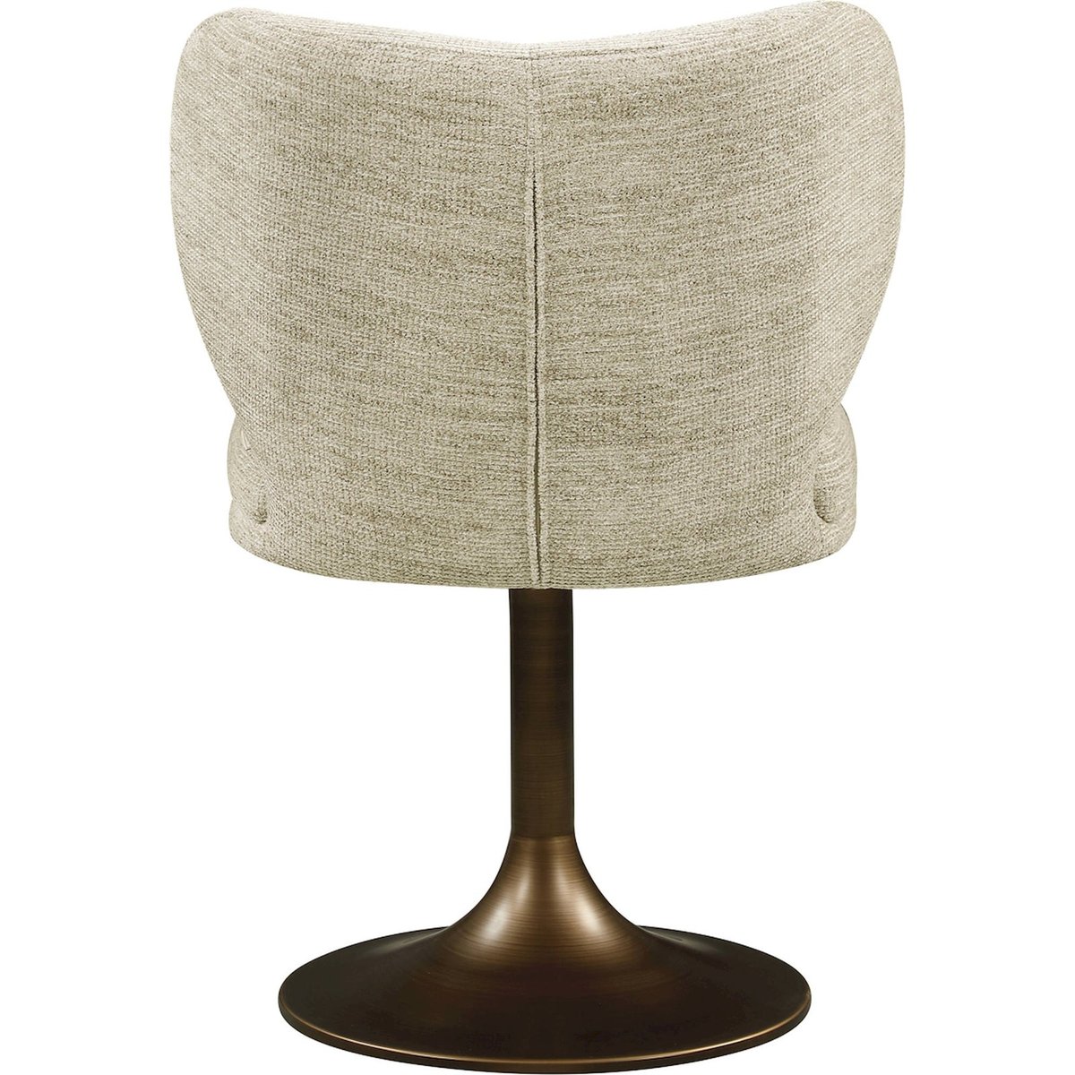 Chaise de salle à manger pivotante beige naturel et bronze, RECOLLECTION