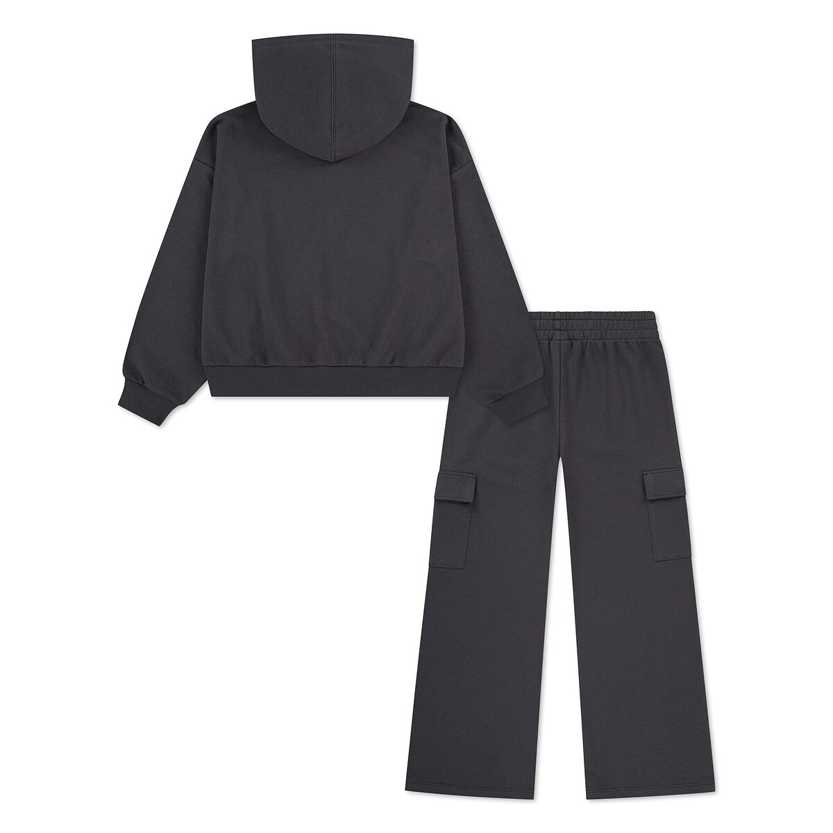 Ensemble avec sweat et jogging, en molleton léger gris anthracite, CONVERSE