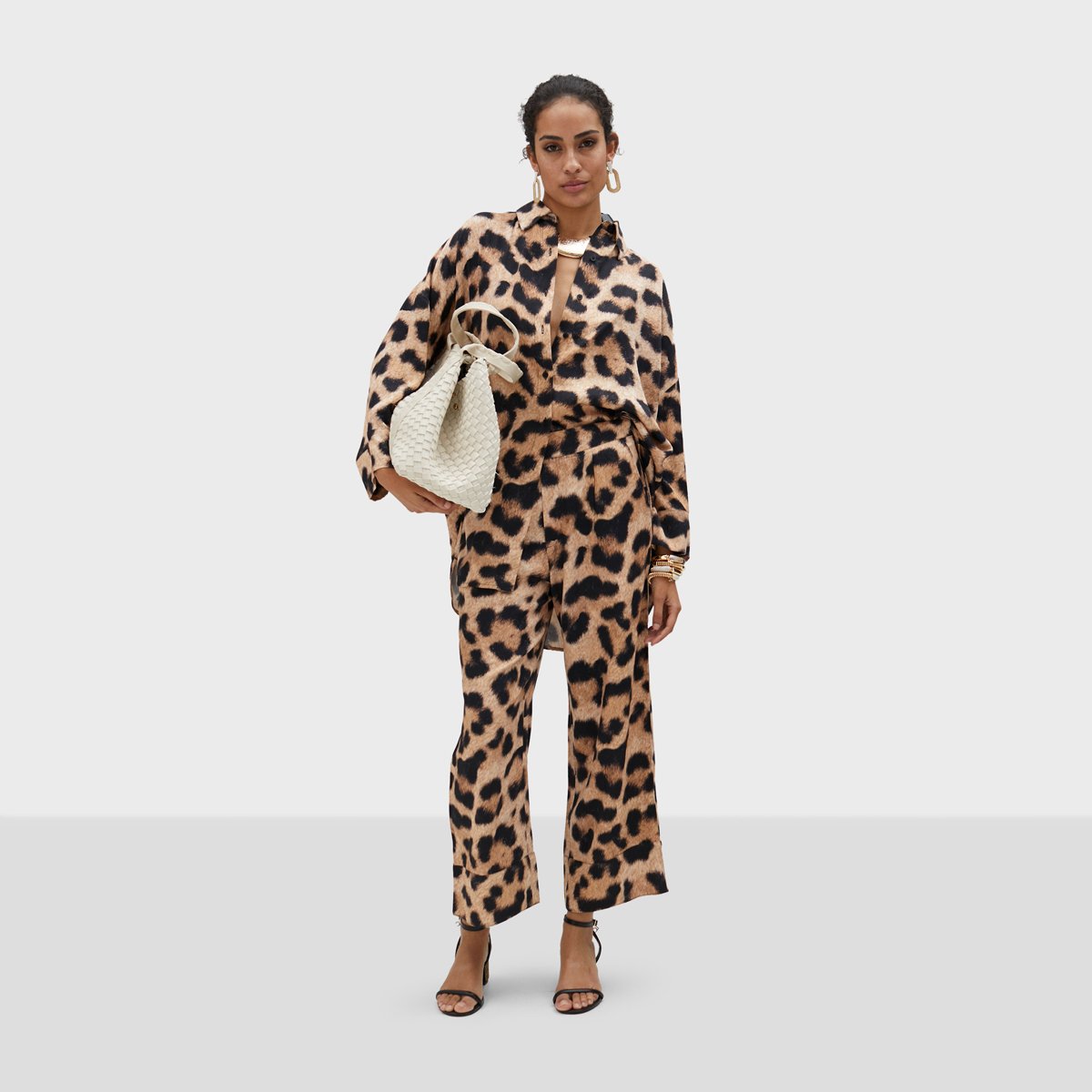 Pantalon large à enfiler léopard, LOLA CASADEMUNT