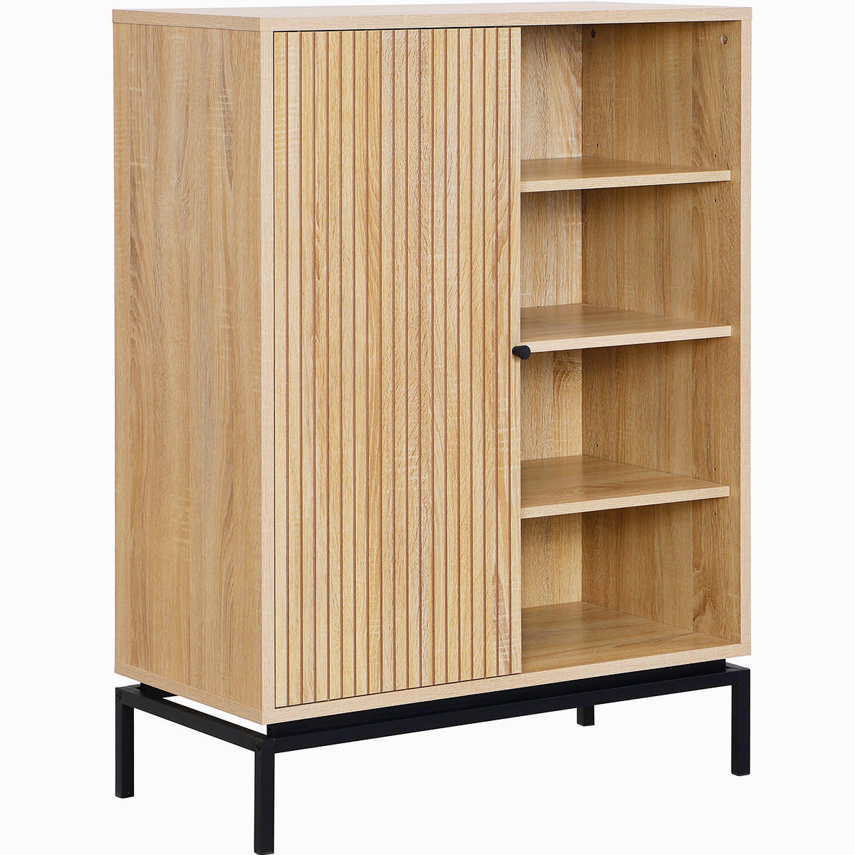 Bibliothèque 1 porte 4 niches - TALIA effet bois, HOMIFAB