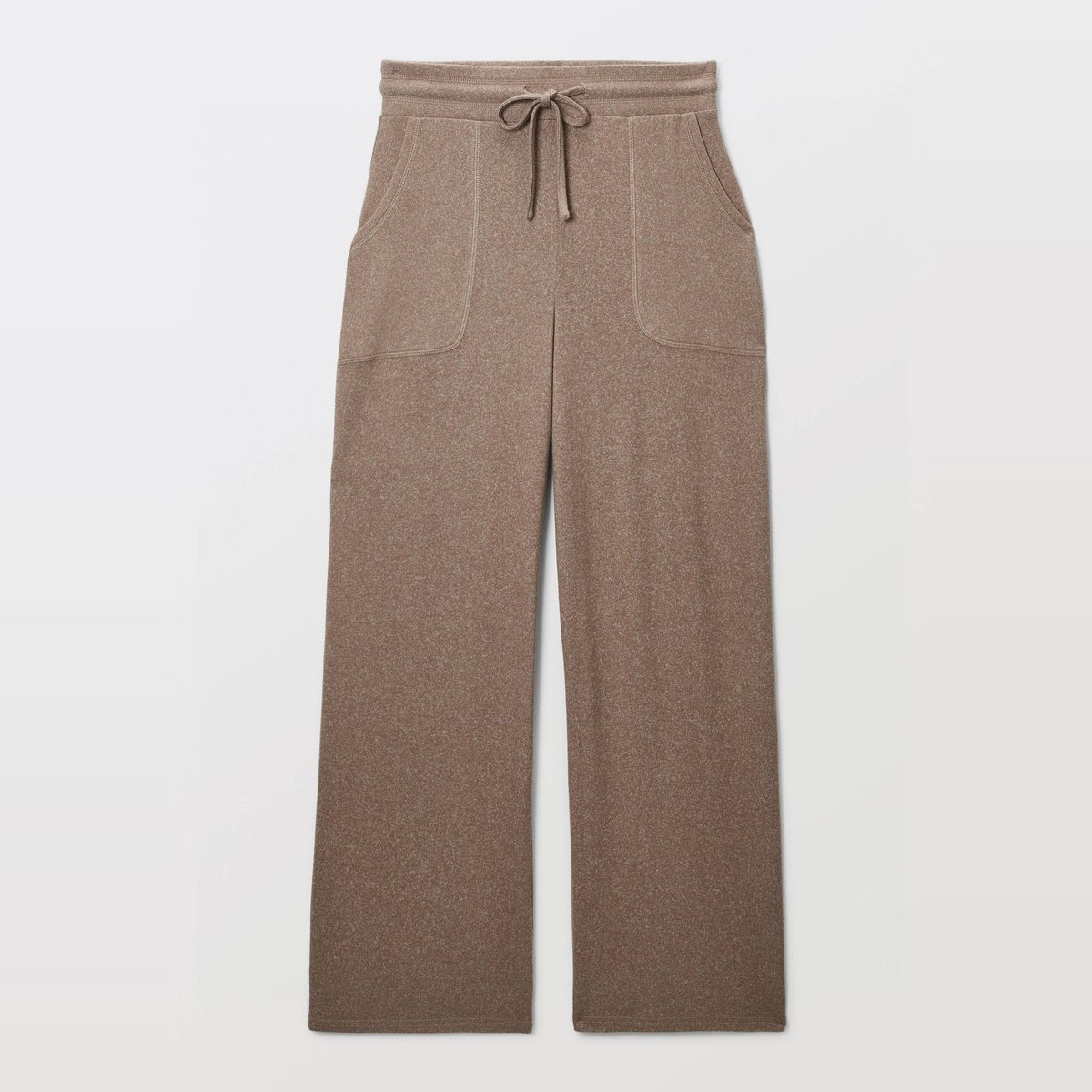Pantalon large doux et léger beige chine, MONOPRIX