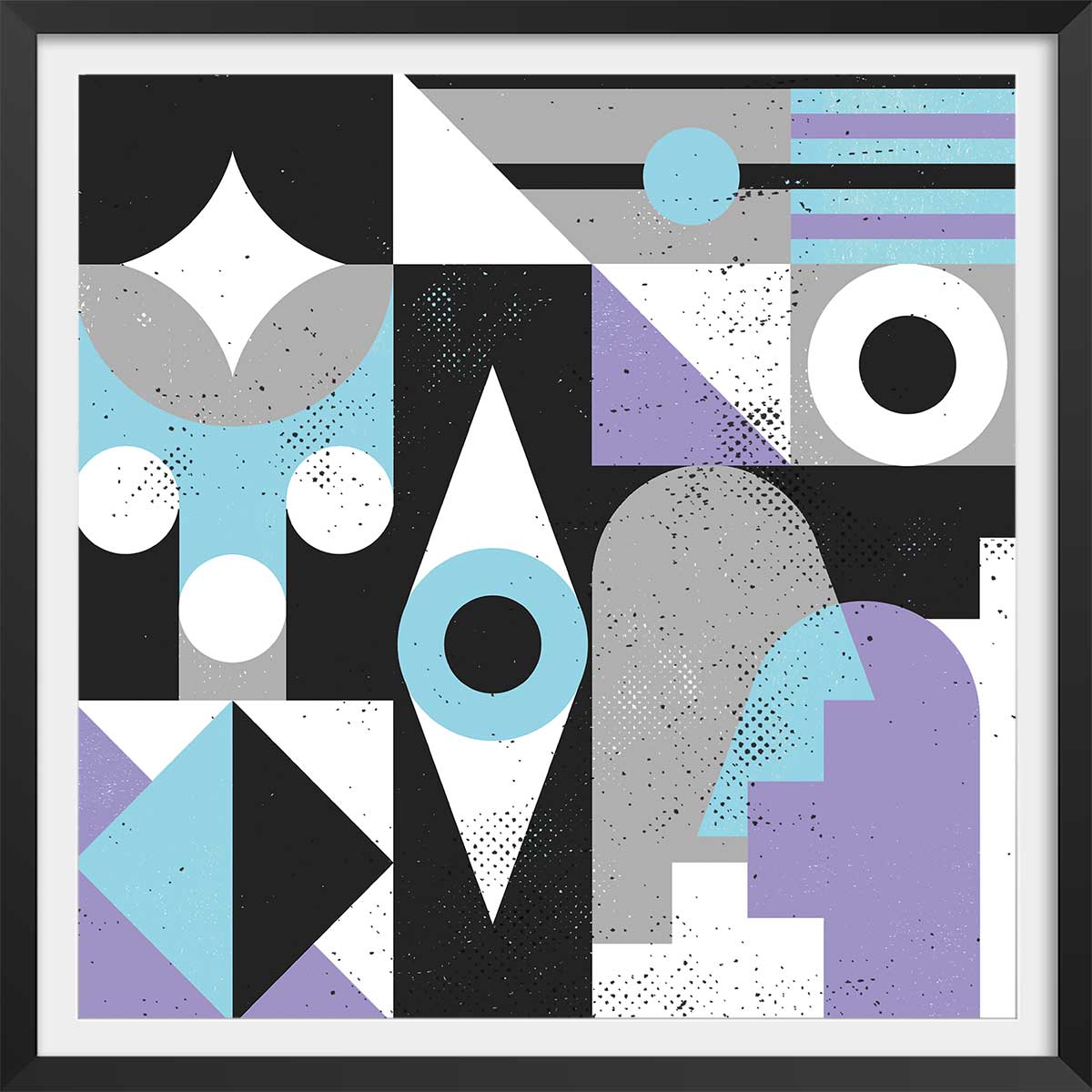 Affiche Oeil conceptuel affiche + cadre en bois - noir, HEXOA