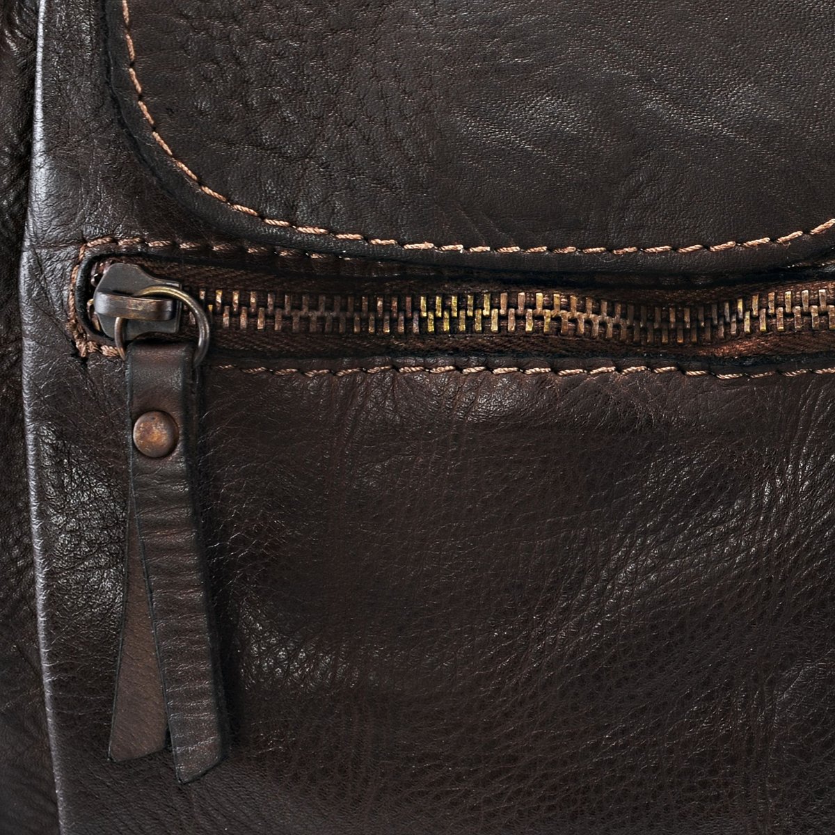 Sac à main en cuir vintage italien MISS MY marron foncé, OH MY BAG
