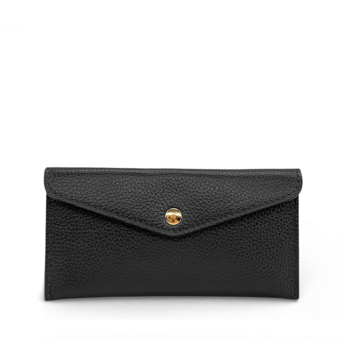 Portefeuille porte-carte en cuir grainé italien CLOE noir, OH MY BAG