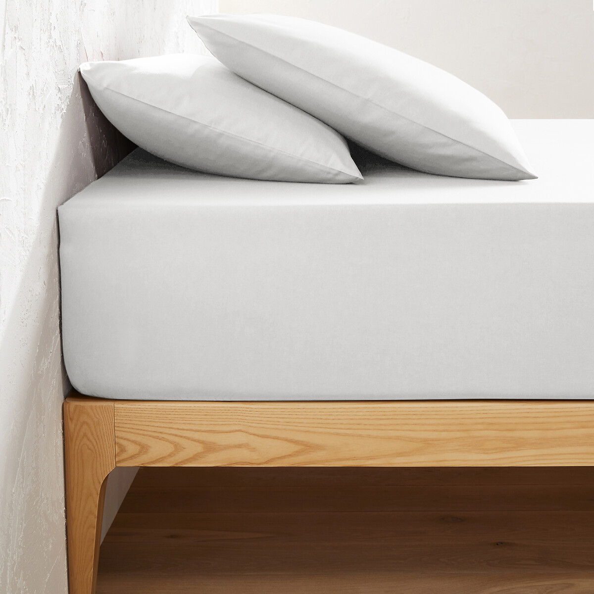 Drap housse uni coton, bonnet 32cm, Scenario blanc, LA REDOUTE INTERIEURS