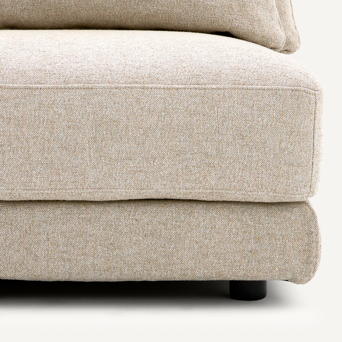 Linkes Sofa-Halbmodul, kombinierbar, aus strukturierter Viskose und Leinen, TIBERIO natur, AM.PM