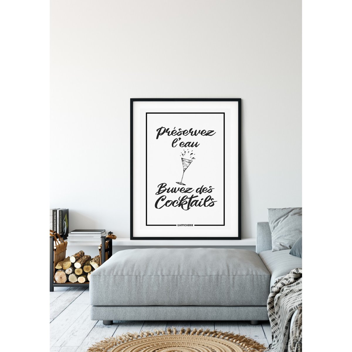 Affiche Préservez l'eau blanc, L'AFFICHERIE