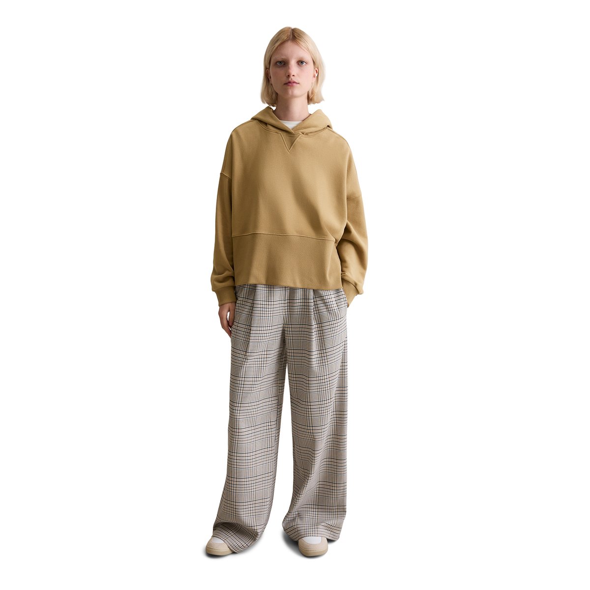 Hoodie relaxed avec large bord-côte marron, MARC O’POLO DENIM