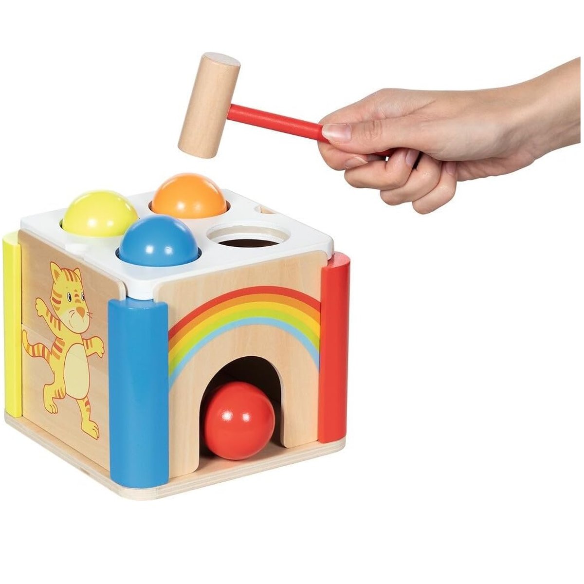 Jeu de maillet arc en ciel beige, GOKI