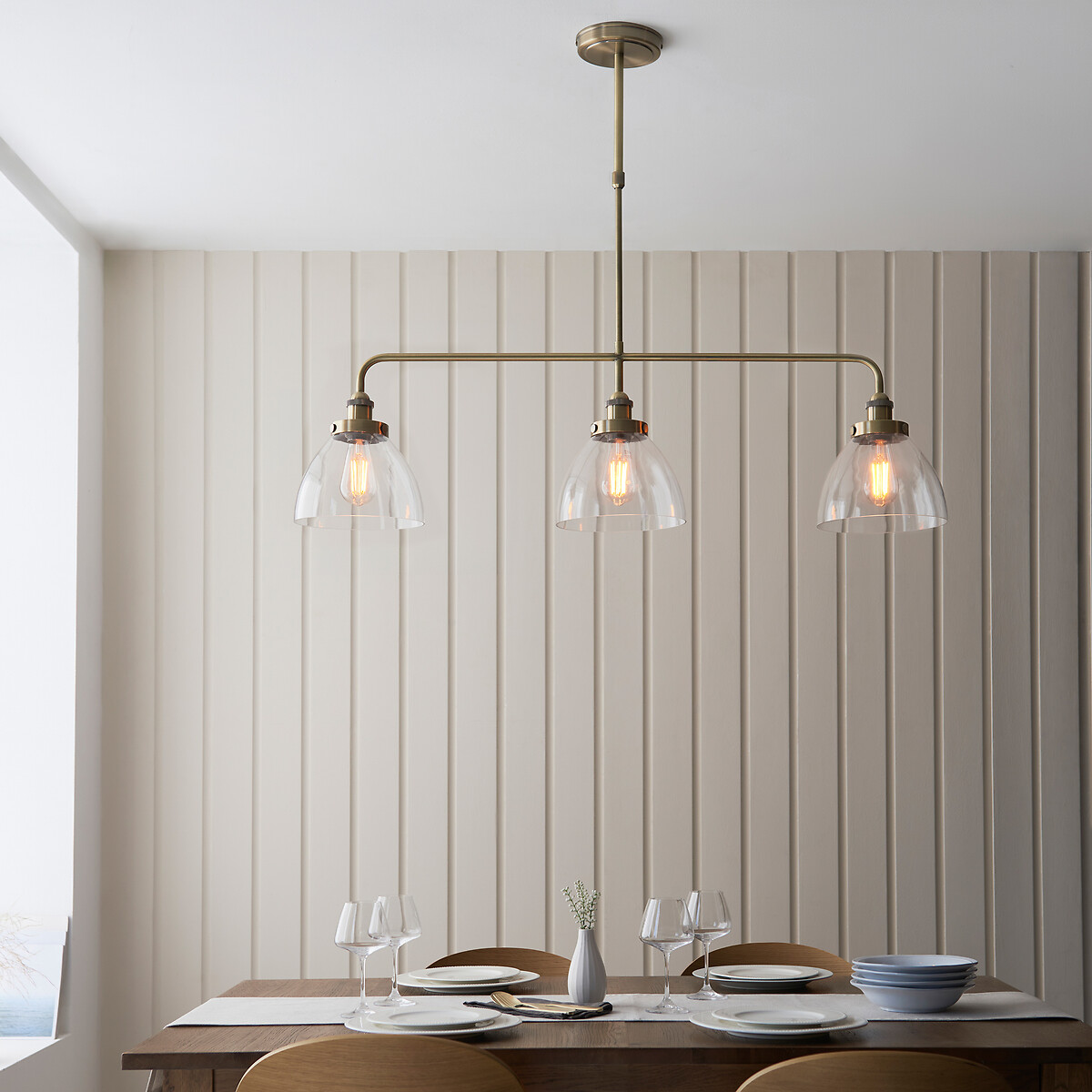 Henne 3-Light Resto Style Bar Pendant Light in Brass aged brass, ÉDITÉ