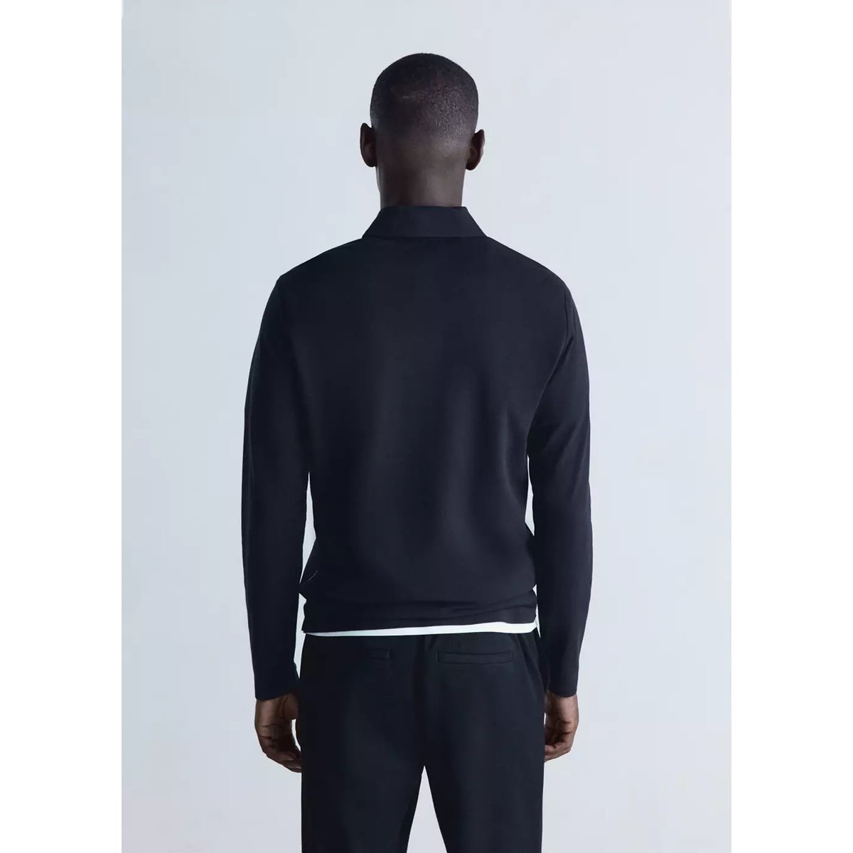 Pull polo regular fit à zip Thermolite® bleu marine, MANGO MAN