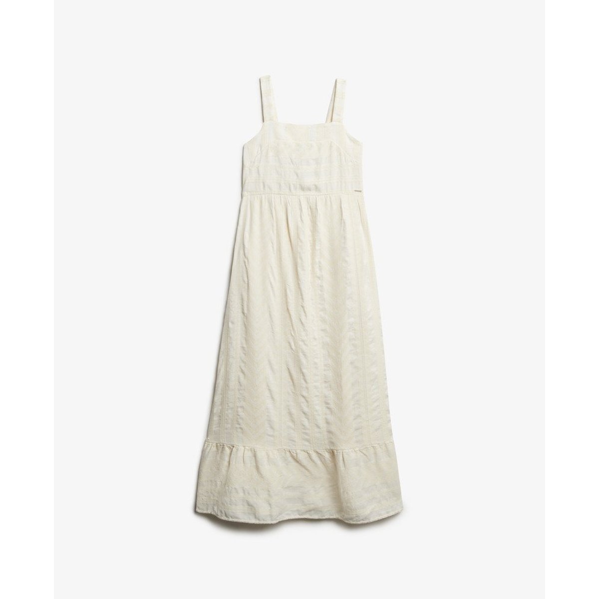 Robe longue à volants Statement écru poudré, SUPERDRY
