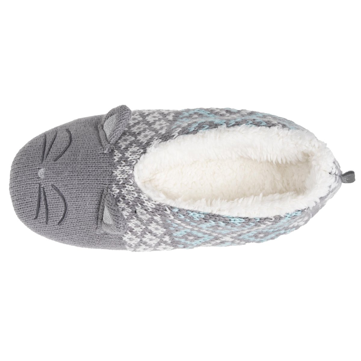 Chaussettes d'intérieur maille jacquard, picots antidérapants gris, ISOTONER