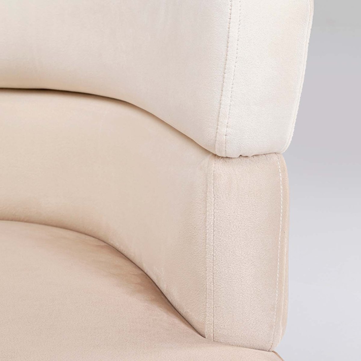 Fauteuil en velours, SANDWICH crème, KARE DESIGN