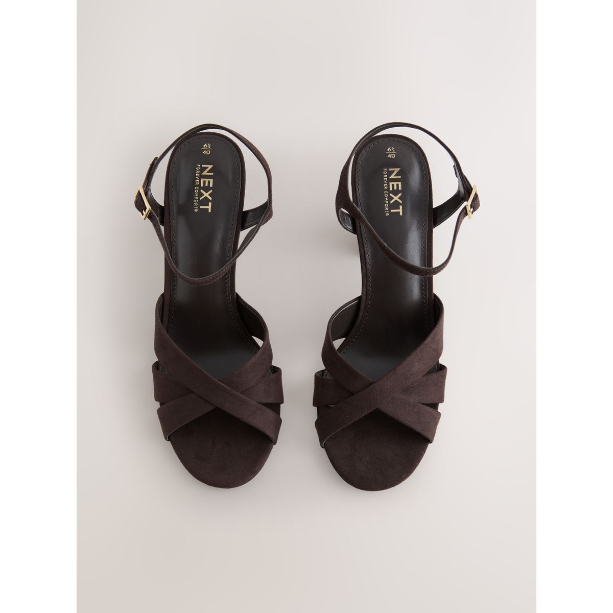 Sandales à talons carrés forever comfort® marron chocolat, NEXT
