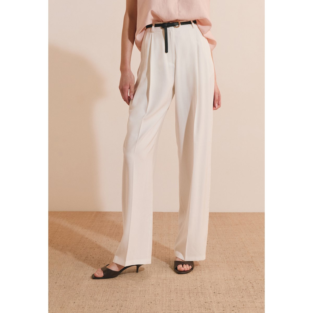 Pantalon large à pinces PICCIO perle, ETAM