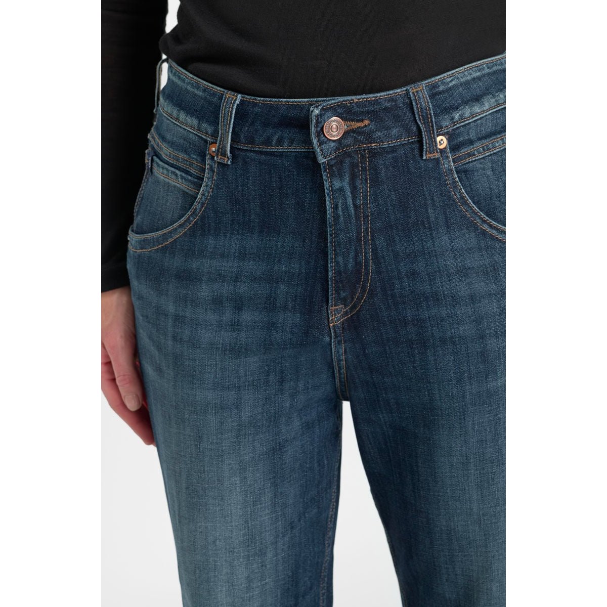 Jeans loose, large 400/60 girlfriend , 7/8ème blue, LE TEMPS DES CERISES