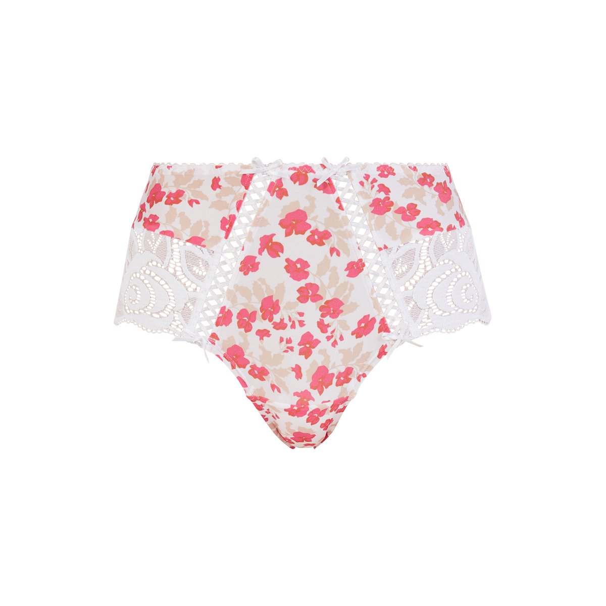 Shorty en microfibre imprimée Amélie Print imprimé floral blanc et rouge, SANS COMPLEXE