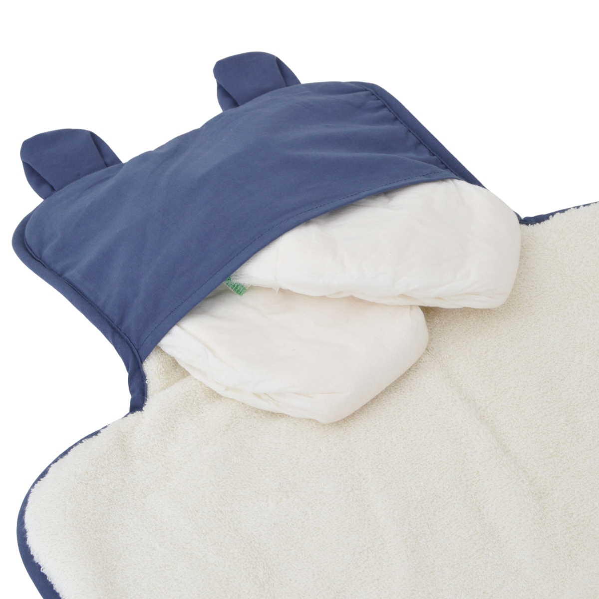 Tapis à langer de voyage coton bio OURSON bleu, LITTLE CREVETTE
