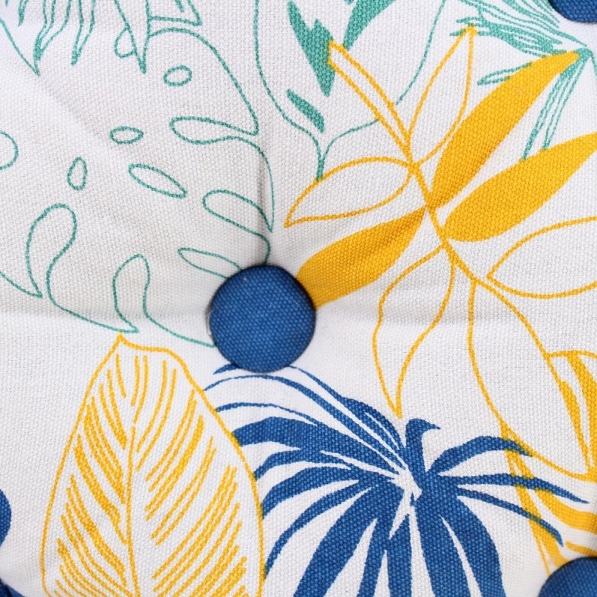 Coussin de sol motifs tropical 40x40cm blanc, ORNAMI