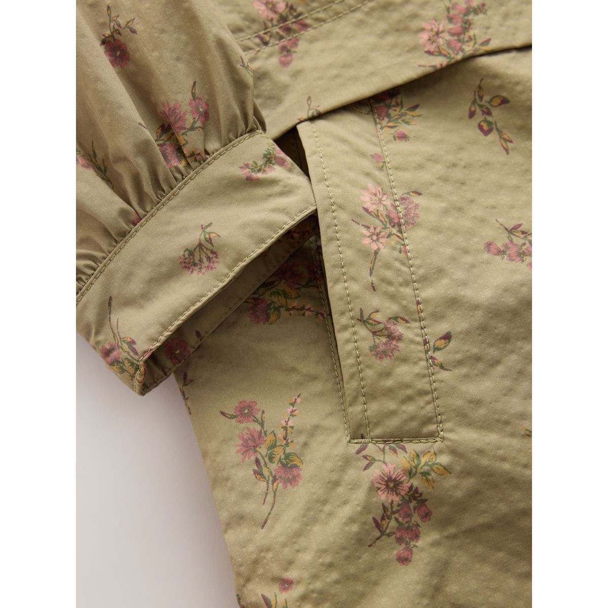 Parka déperlante imprimée fleur kaki, NEXT