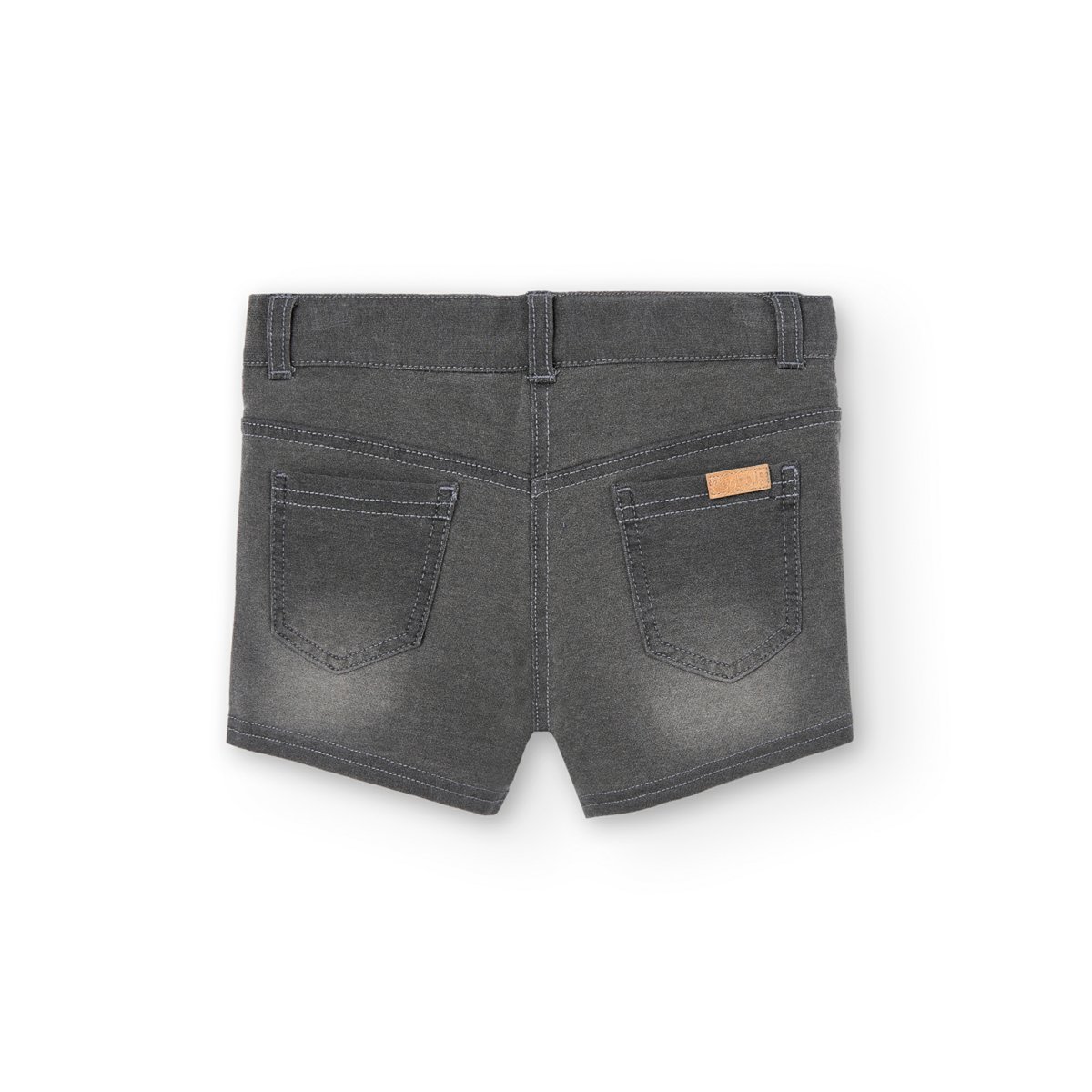 Short en denim avec bouton et fermeture é gris, BOBOLI
