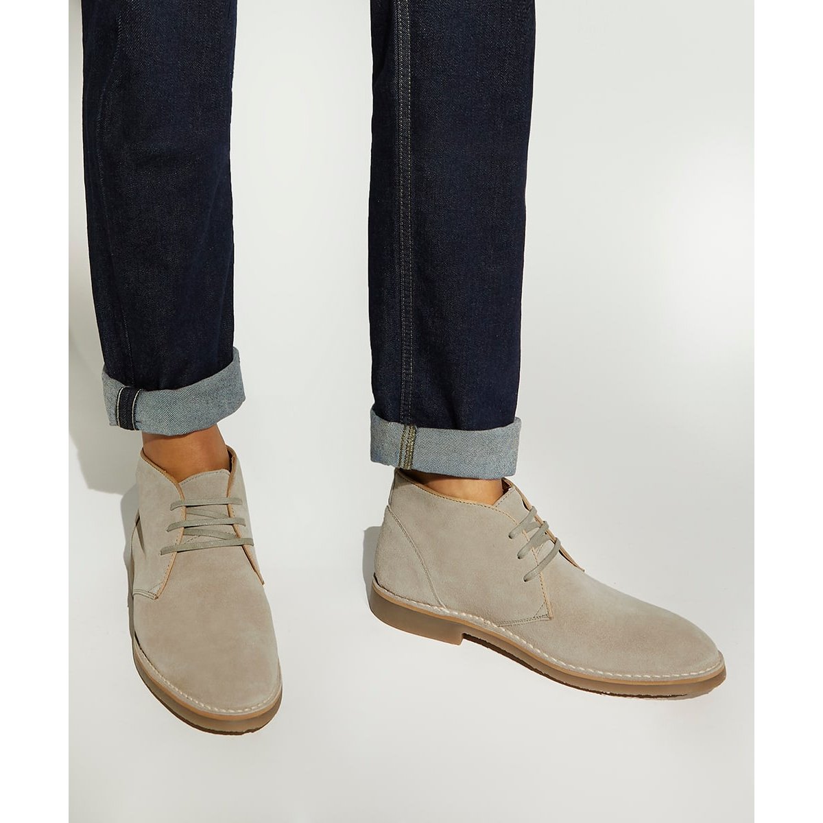 Bottines Chelsea casual - CASHED taupe-suede, DUNE LONDON