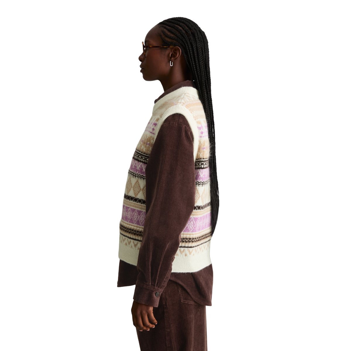 Gilet sans manches en maille, court en un mélange doux d'alpaga, de laine vierge et de viscose blanc, MARC O’POLO DENIM