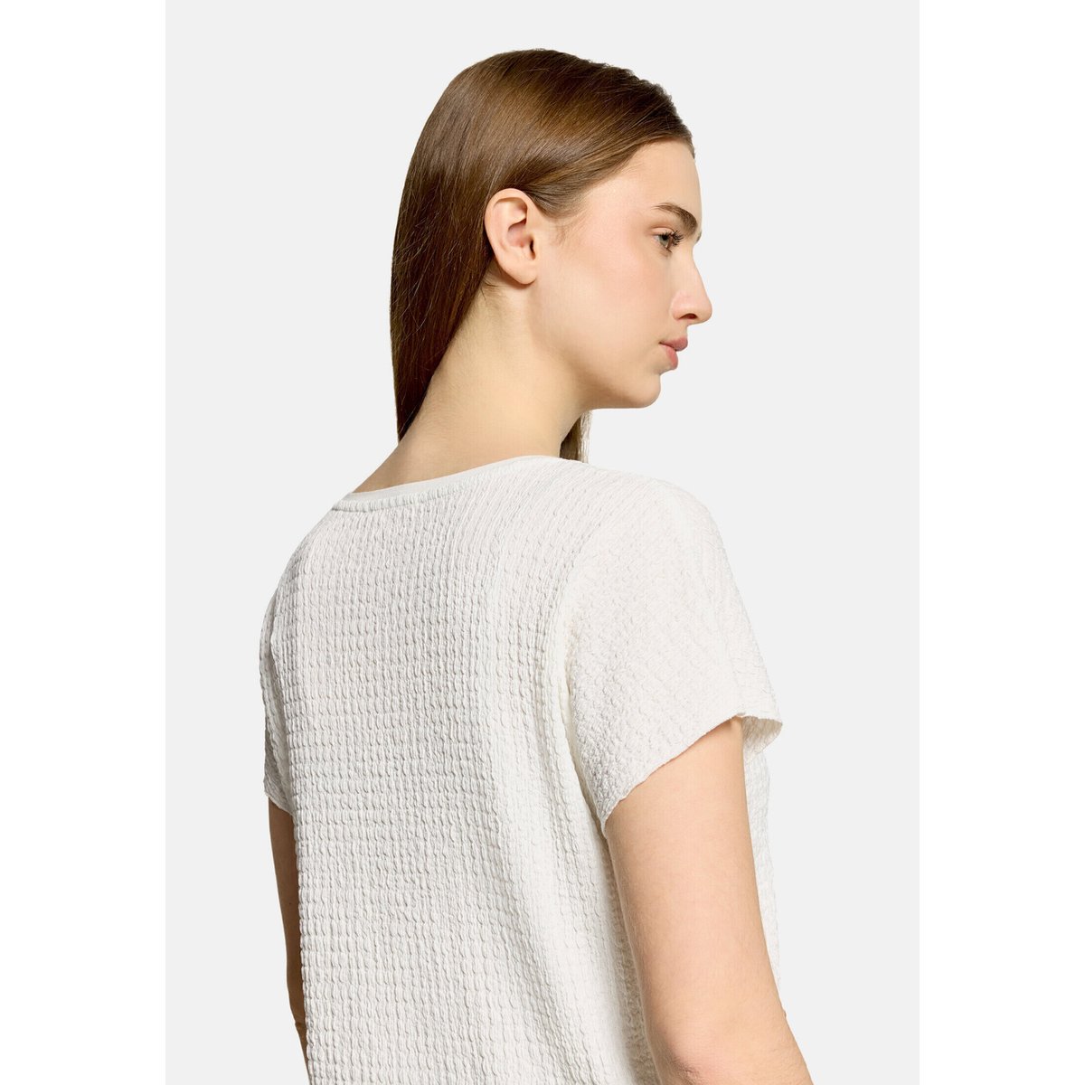 T-Shirt avec structure à encolure bateau blanc, BETTY BARCLAY