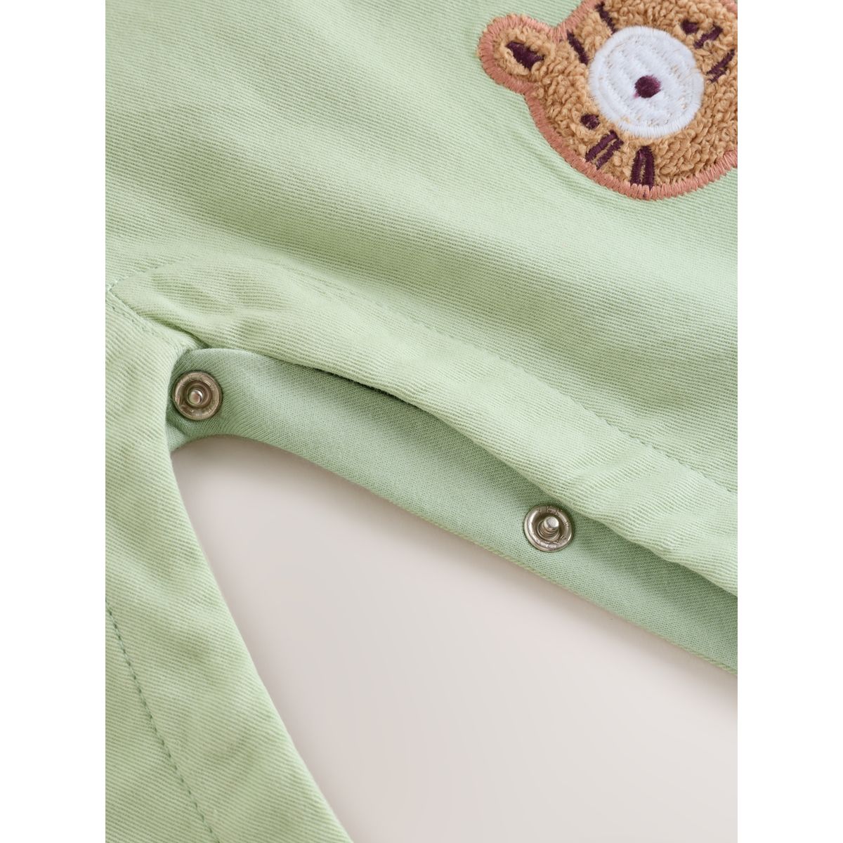 Ensemble salopette et body en sergé bébé animaux du safari vert, NEXT