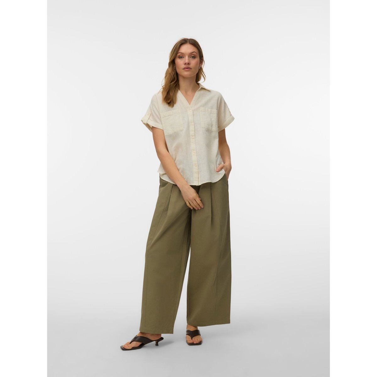 Chemise beige - silver lining 1, VERO MODA
