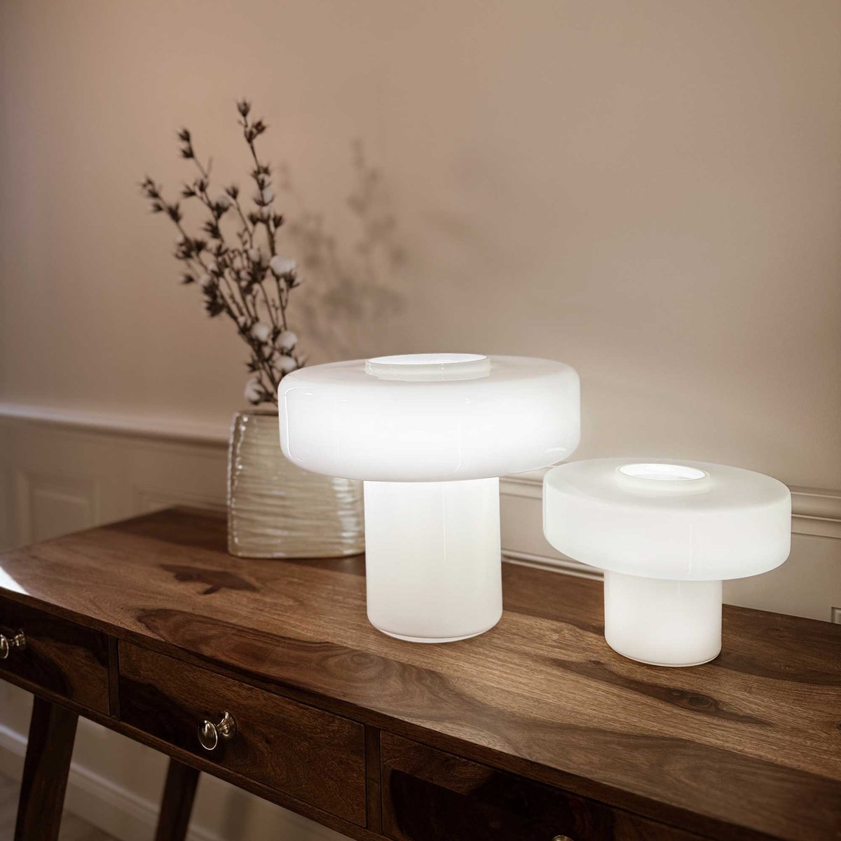 Lampe à poser en verre, FOZA MAXI blanc, C-CREATION
