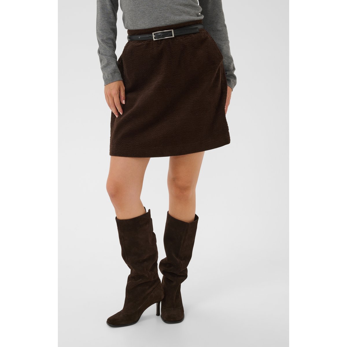 Jupe casual marron coffee bean, CULTURE