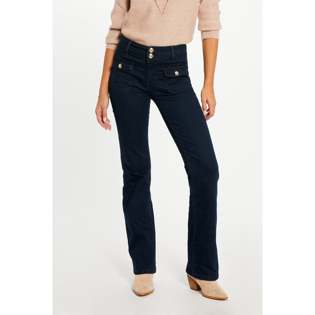 Jeans bootcut taille haute jean brut, MORGAN
