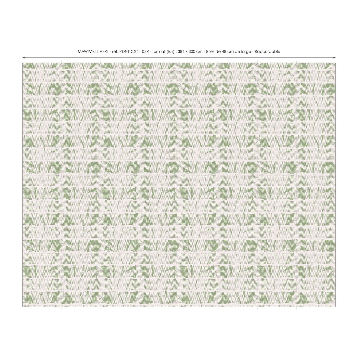 Papier peint panoramique Mawimbi - L, intissé mat 150g, made in France blanc, LE PAPIERS DE NINON